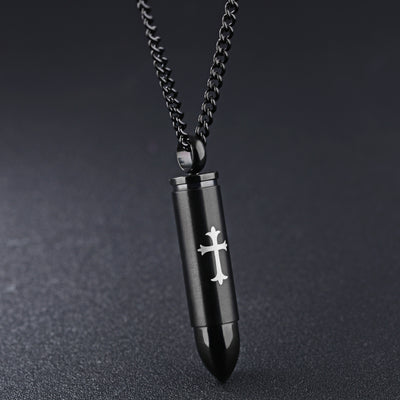 Cross Necklace Cool Trendy Handsome Necklace Stainless Steel Men'S Pendant Necklace