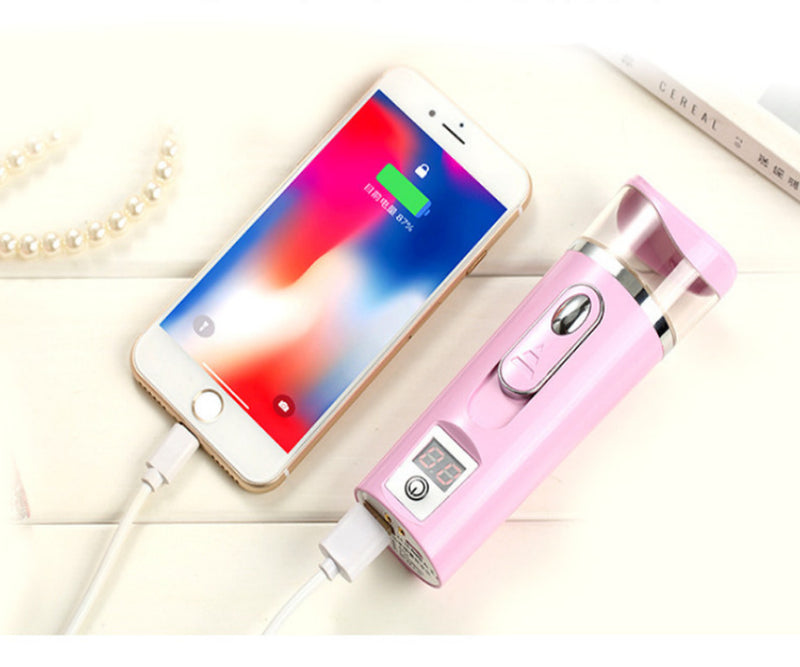 Skin Tester Hydrating Instrument Portable Charging Treasure Nano Sprayer Humidification Hydrating Beauty Instrument Steaming Face