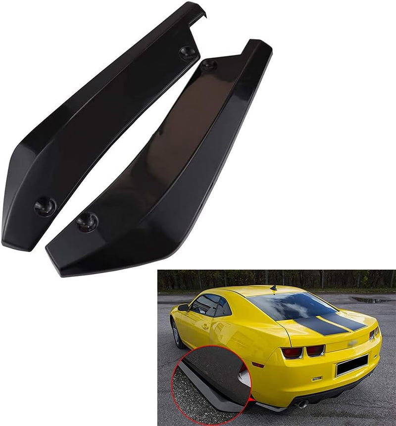 Diffusore per Paraurti Posteriore per Auto, Protezione per Canard Splitter per Gonna Parafango Laterale Auto Universale, Spoiler per Angolo Di Avvolgimento Con 6 Bulloni, 1 Paio (Nero)