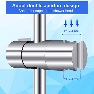 Supporto Doccia,Regolabile 18-25 Mm ABS Supporto Soffione Doccia,Design Della Superficie Cromata Installazione Semplice Adatto per Barra, Saliscendi