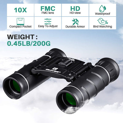 10X25 Binocolo Professionale Compatto, Cannocchiale, Mini Binocolo Tascabile per Bird Watching, Escursionismo,Campeggio Caccia, Viaggio, Sportivi,Concerti