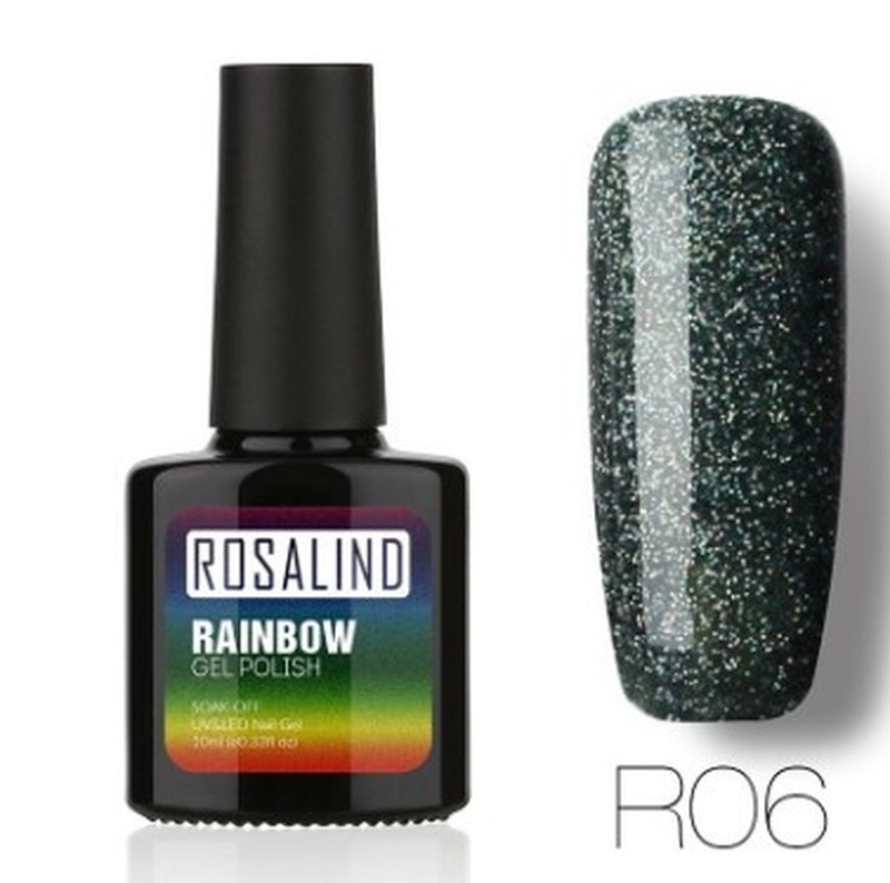 Nail Free, Long-Lasting, Non-Toxic, Nail Polish, ROSALIND Phototherapy Glue, Star Studded Rainbow System.