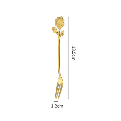 Japanese Style Stainless Steel Cartoon Sunflower Spoon