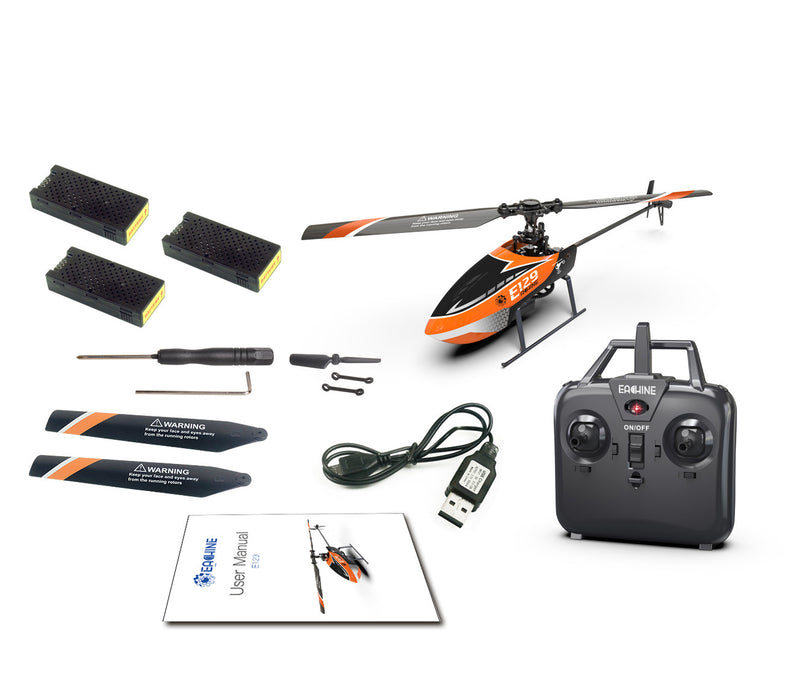 E129 2.4G 4CH 6-Axis Gyro Altitude Hold Flybarless RC Helicopter RTF