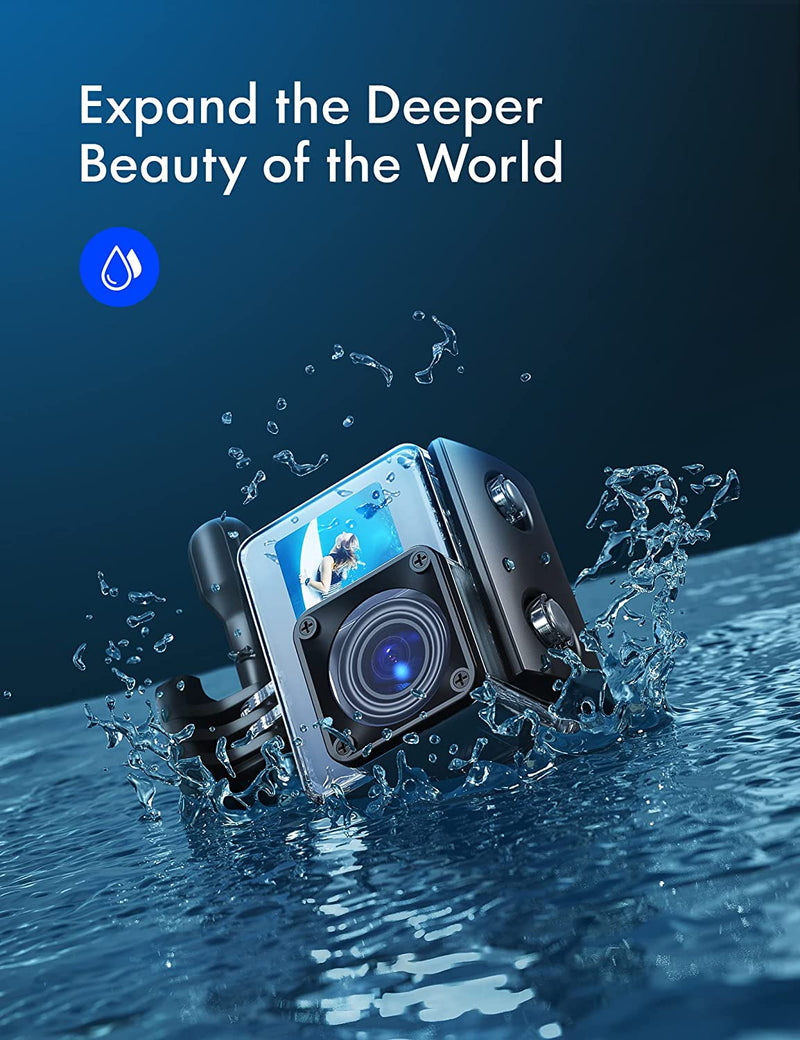Dual Color Screen Action Cam GA200 4K 24MP Wifi Fotocamera 40M Impermeabile Subacquea Videocamera Casco Anti-Shock Con Telecomando 2.4G, Caricabatterie, Batterie 2X1050Mah E Accessori