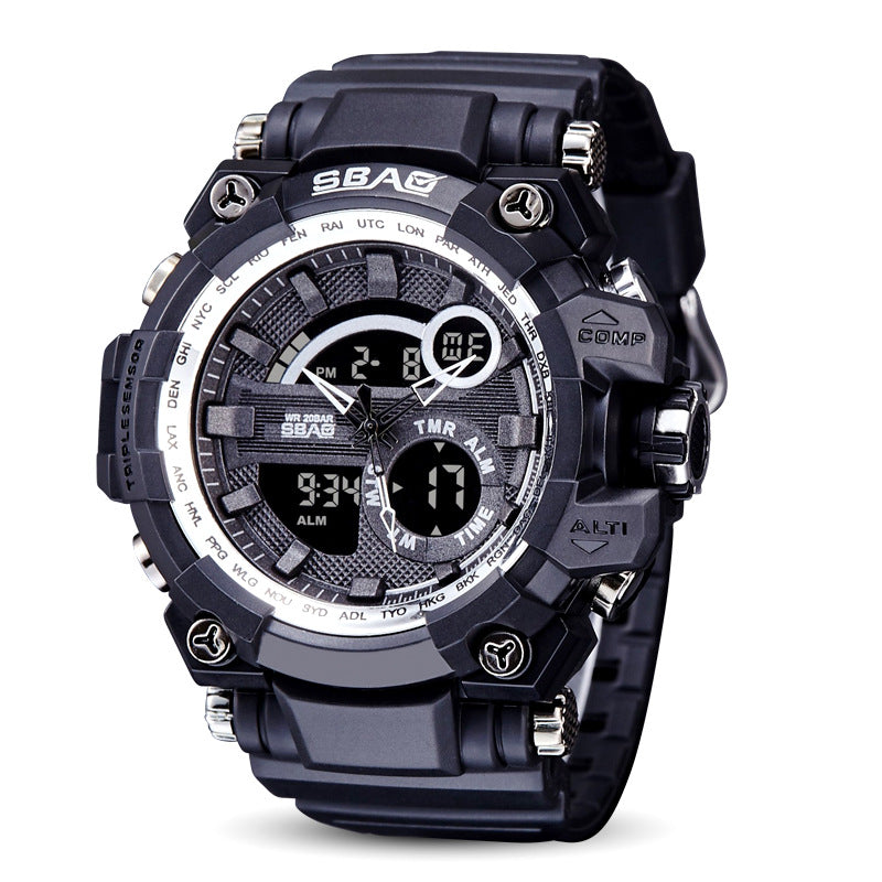 Dual Display Electronic Waterproof Outdoor LED Watch