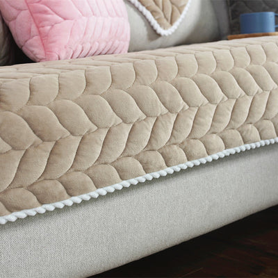 Thicken Plush Quilted Sofa Towel Universal Sectional Sofa Cover Anti-Slip Couch Covers for Sofa Warm Soft Bay Window Mat