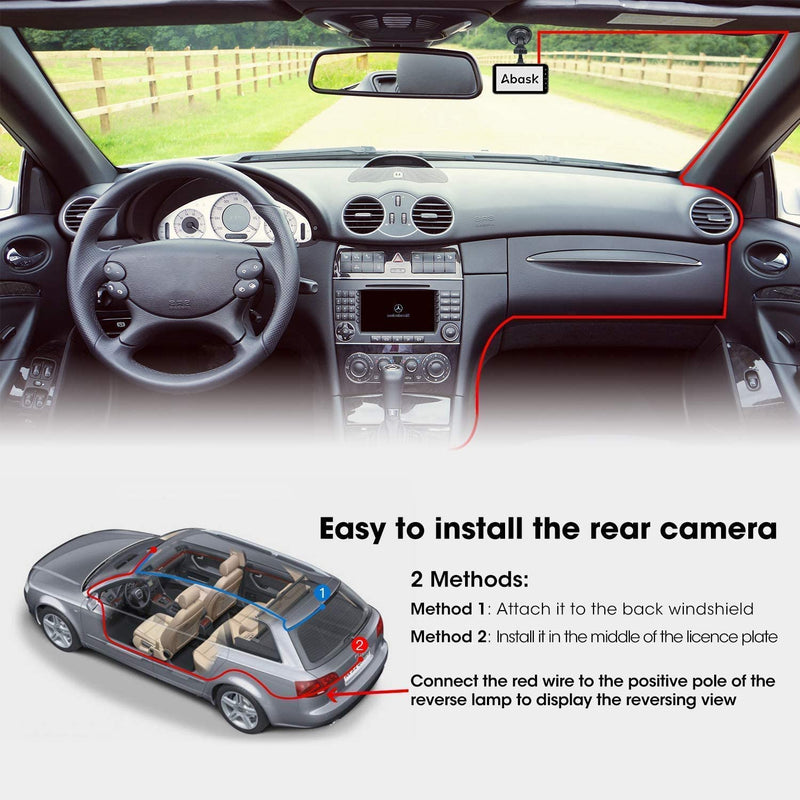 Dash Cam Doppia Telecamera per Auto,1080P Visione Notturna, Rilevatore Di Movimento, Monitor Di Parcheggio, 4 Pollici Obiettivo Grandangolare Di 310°, WDR, G-Sensor, Registrazione in Loop