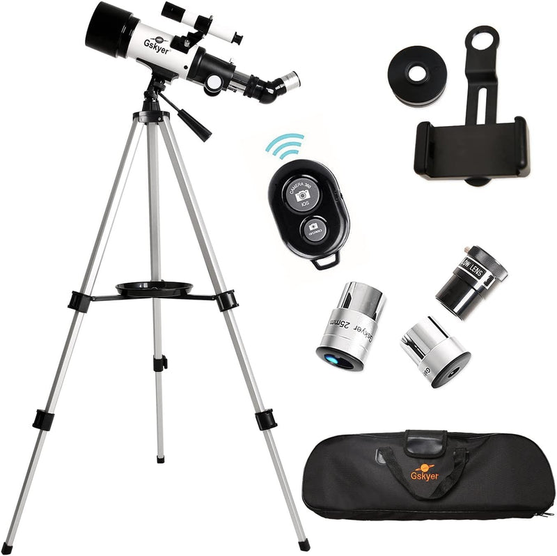 Telescopio, Apertura 70 Mm, 400 AZ, Rifrazione Astronomica per Bambini E Principianti Telescopio Da Viaggio Adulto D-70400