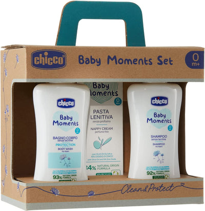 Baby Moments Set Con Bagno Corpo Da 200 Ml, Shampo Senza Lacrime Da 200 Ml, Pasta Lenitiva Da 100 Ml, 0 Mesi +