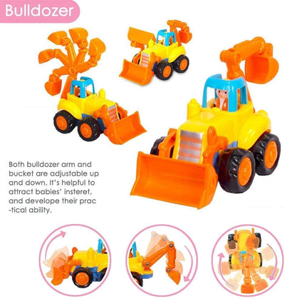 Macchinine Giocattolo per Bambini 1 2 3 Anni,Auto Giocattoli,Regali Giochi Bambini Regalo per Bambini Ragazzo Ragazza(Set Di 4 Elementi - Trattore, Bulldozer, Camion Betoniera, Dumper)