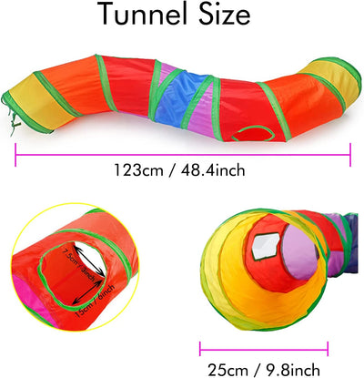 Tunnel per Gatti Con Fori per Spioncino, Tubo Pieghevole a Forma Di S per Gatti per Gatti Da Interni