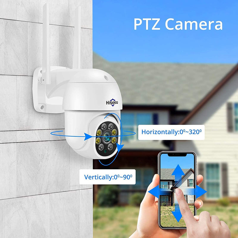 【Ptz+5Mp】 5MP Kit Videosorveglianza Wifi,360° Visione Notturna a Colori,10Ch NVR Con 1TB HDD 4X5Mp Telecamere Wifi,Registrazione 24/7 Sistema,Rlevamento Movimento Alarm Accesso Remoto Alexa