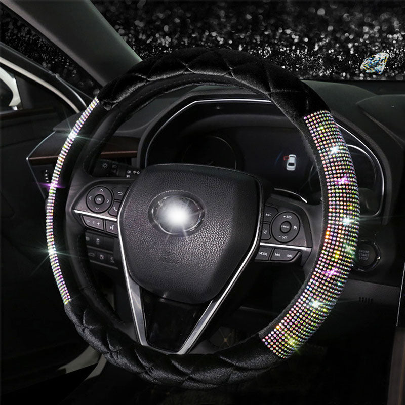 Car Steering Wheel Cover Diamond Lady Cartoon