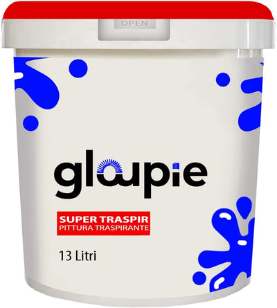 SUPER TRASPIR Pittura All'Acqua Traspirante per Pareti per Tutti Gli Ambienti Interni, 13 Litri, Bianco, Made in Italy