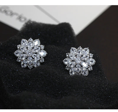 S925 Pure Tremella Nail Flower Earrings Korean Temperament Sterling Silver Jewelry Hypoallergenic Earrings