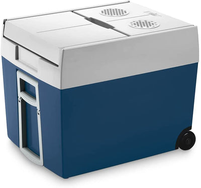 MT48W - Frigo Portatile Termoelettrico, per Auto, Camion, Barca O Camper, 12 V O 230 V, 48 L, Blu Metallizzato/Bianco, 53.2 X 40 X 45.2 Cm