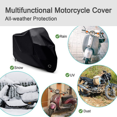 Telo Moto Impermeabile Universale Copertura Teli Coprimoto Motorino Motocicletta Scooter Anti-Polvere UV per Esterno - 245×105 ×125Cm