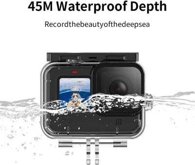 60M Custodia Impermeabile per Gopro Hero 11 Hero 10 Hero 9 Black, 60M/196FT Custodia Protettiva Subacquea Impermeabile Include Supporti Tripode E Vite Di Fissaggio, per Gopro Hero 11/10/9