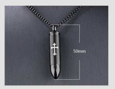 Cross Necklace Cool Trendy Handsome Necklace Stainless Steel Men'S Pendant Necklace