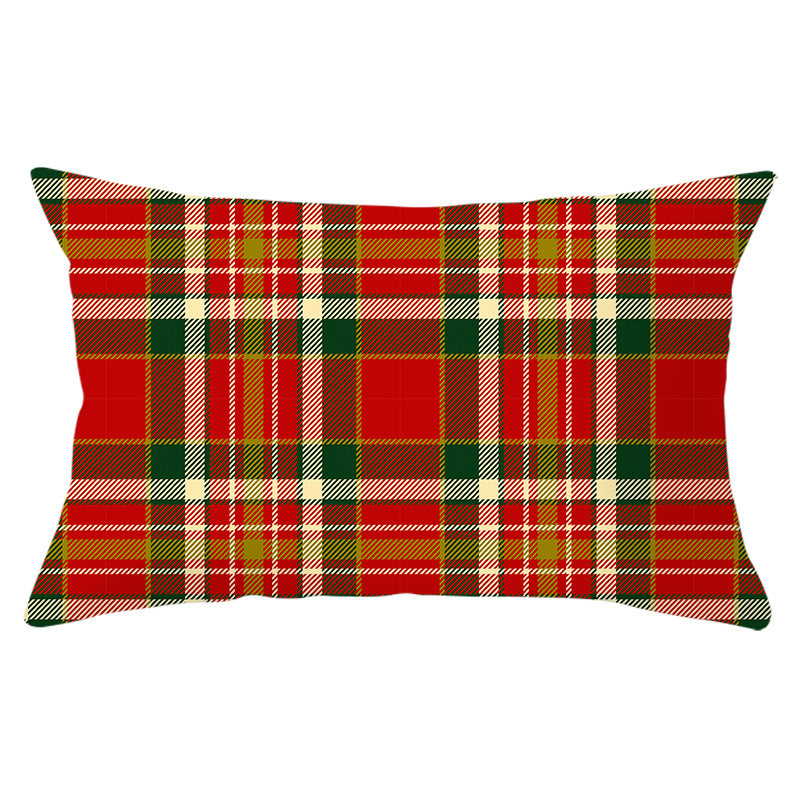 Christmas Printed Linen Backrest Pillowcase