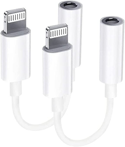 [2 Pack]Adattatore Da Lightning a Jack Da 3,5 Mm Certificazione MFI Adattatore per Cuffie per Iphone Sdoppiatore per Cavo Audio AUX Compatibile Con Iphone 13/12/11/XS/XS Max per Tutti I Sistemi Ios