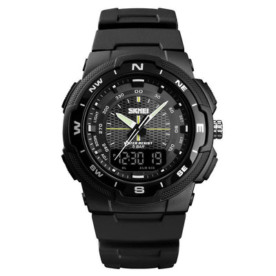 Men'S Electronic Double Display Rubber Watch