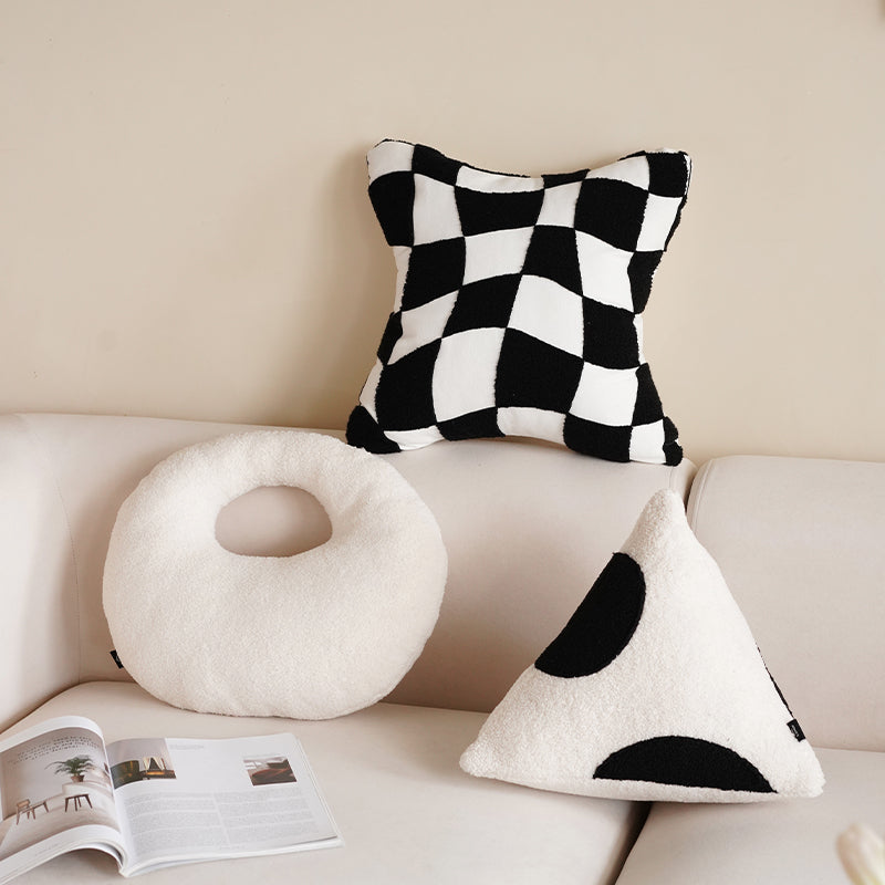 Checkerboard Pillow Living Room Sofa Combination