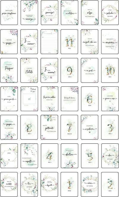 Jolicoon Milestone Baby Cards Italiano - Gravidanza Regalo Mamma - Scatola Dei Ricordi