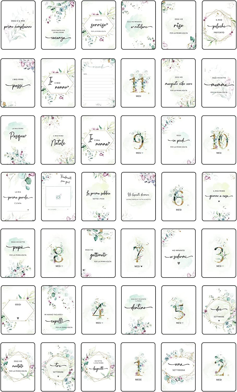 Jolicoon Milestone Baby Cards Italiano - Gravidanza Regalo Mamma - Scatola Dei Ricordi