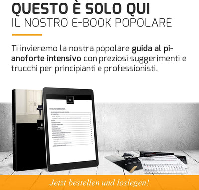 Adesivi per Tasti per Pianoforte + Tastiera per 49 | 61 | 76 | 88 Tasti + Ebook Gratuito | Set Completo Premium per Tasti Neri + Bianche | DO-RE-MI-FA-SOL-LA-SI | Istruzioni in Italiano