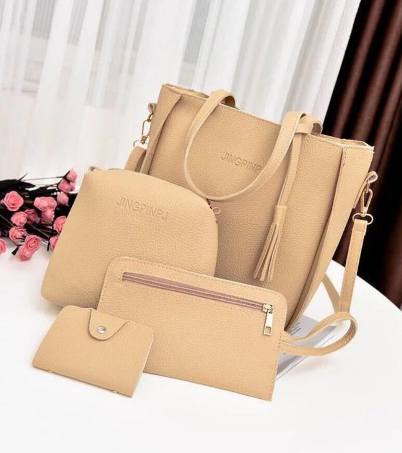 Women Bag Set Top-Handle Big Capacity Female Tassel Handbag Fashion Shoulder Bag Ladies PU Leather Crossbody Bag Bolsas Feminin