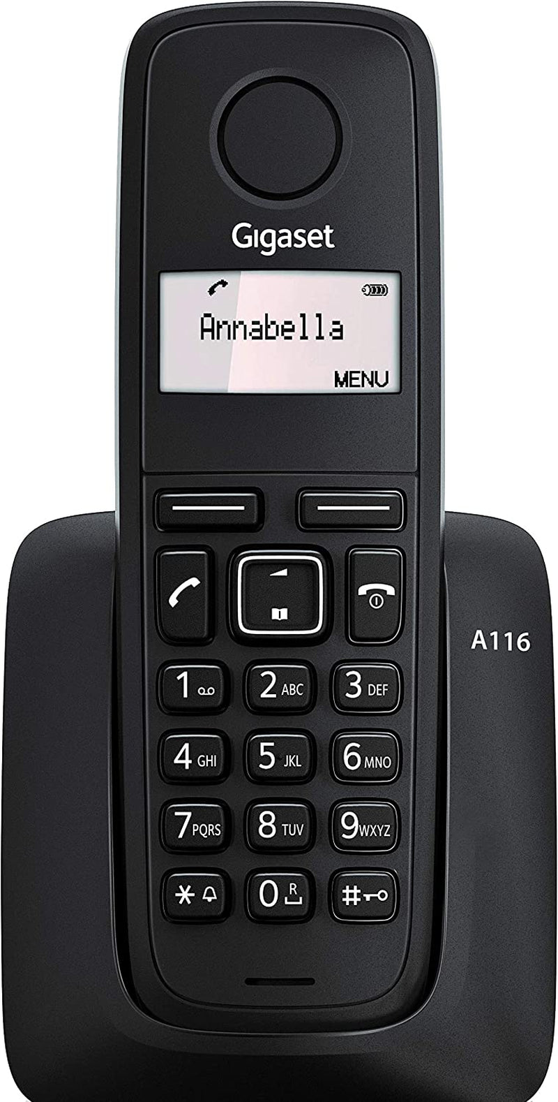 A116 Telefono Cordless Semplice Con La Qualità Made in Germany – Funzione Eco – Nero [Italia]