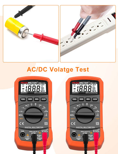 Multimetro Digitale， Multimetro Digitale Con Scala Automatica AC DC Corrente Tensione Resistenza Capacità Tester Di Frequenza NCV Con Puntali Multimetro Digitale Portatile