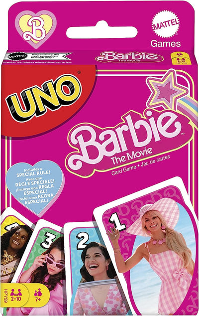 Barbie the Movie - Gioco Di Carte UNO Ispirato Al Film Di Barbie, per Serate Di Gioco in Famiglia E Feste Tra Amici, Giocattolo per Bambini, 7+ Anni, HPY59