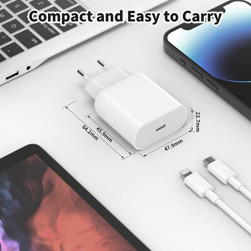 Iphone Caricatore USB C, 25W USBC Rapido Presa per Iphone 11/12/13/14/14 Pro/14 Pro Max/14 plus Mini SE XS XR X 8 7 6, Airpods, Spina Spinotto Adattatore Ricarica Carica Caricabatterie Alimentatore