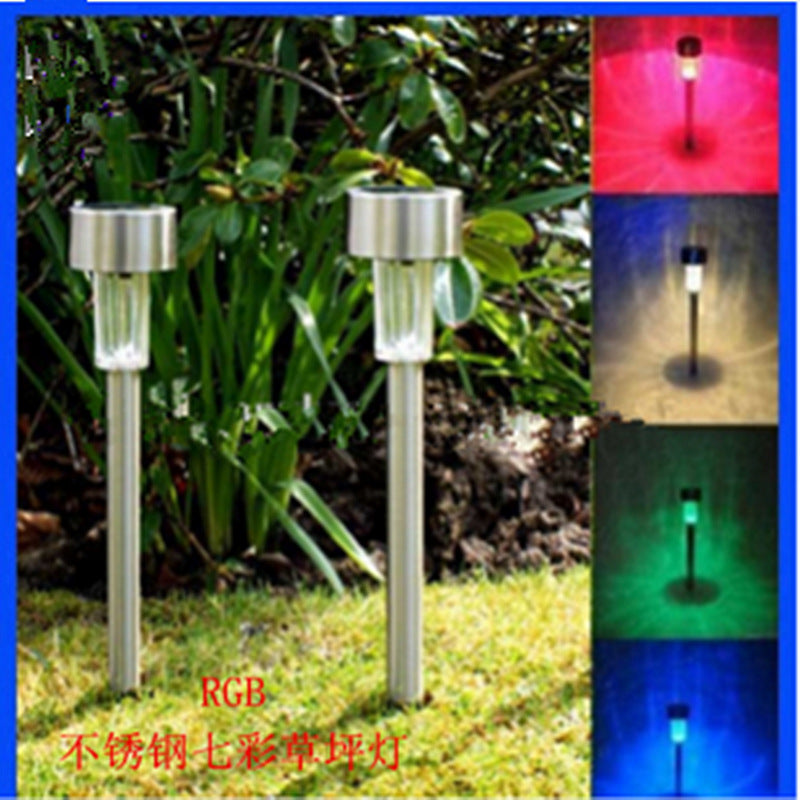 Factory Wholesale Stainless Steel Solar Light Lawn Lamp LED Garden Light Tube Lamp Foreign Trade Cross Border Explosion