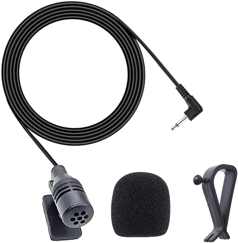 Microfono Esterno Da 2,5 Mm, Microfono per Pioneer Mic Ricambio per Microfono Esterno Autoradio Auto Veicolo Unità Principale Audio Bluetooth Stereo GPS DVD, 3 M, Plug and Play