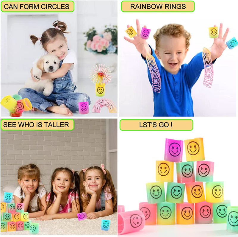 30 Pezzi Molla Giocattolo, Molla per Bambini, Mini Springs Smile Molla Arcobaleno, per Gadget Compleanno Bambini, Regalini Fine Anno Scolastico