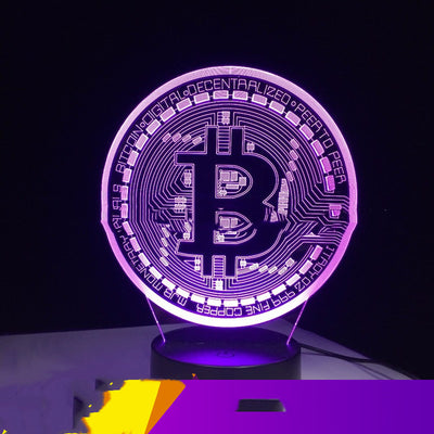 Creative Colorful Currency Bitcoin LED Colorful Color Desk Lamp