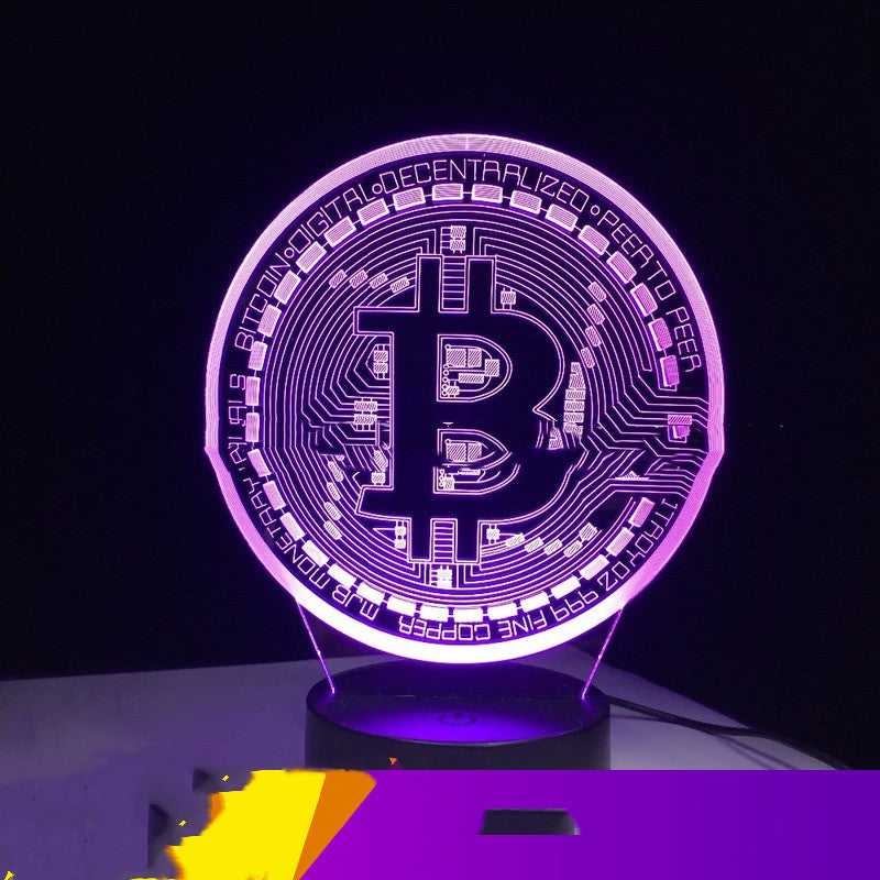 Creative Colorful Currency Bitcoin LED Colorful Color Desk Lamp