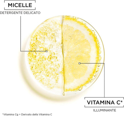 Acqua Micellare Tutto in 1 Skinactive, Con Vitamina C, per Pelli Spente E Non Uniformi, Senza Risciacquo, 400 Ml