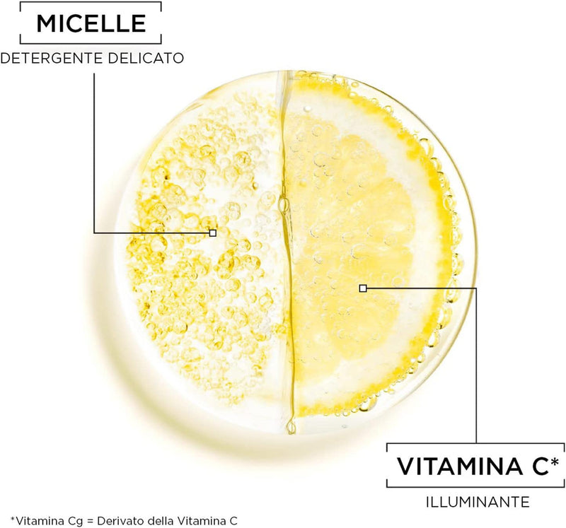 Acqua Micellare Tutto in 1 Skinactive, Con Vitamina C, per Pelli Spente E Non Uniformi, Senza Risciacquo, 400 Ml