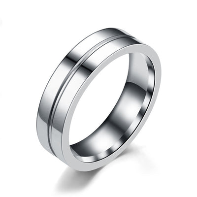 Simple Car Line Men S Titanium Steel Ring Zircon Couple Ring