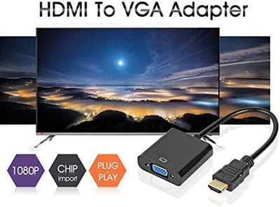 Adattatore Da Hdmi a Vga Adattatore Da Convertitore Maschio a Famiglia 1080P per Tablet Pc Portatile Novità (1 Pz Nero)