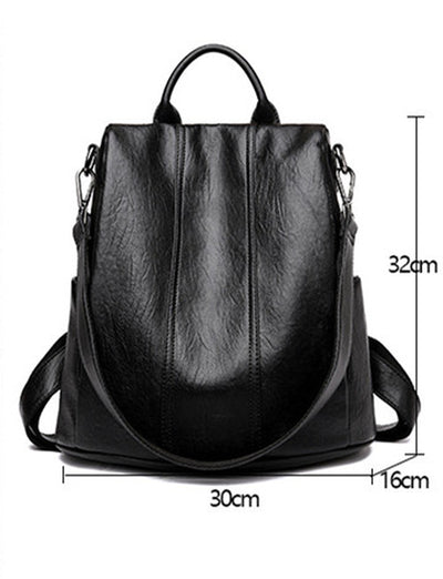 All-Match Leather Soft Leather Anti-Theft Multifunctional Backpack