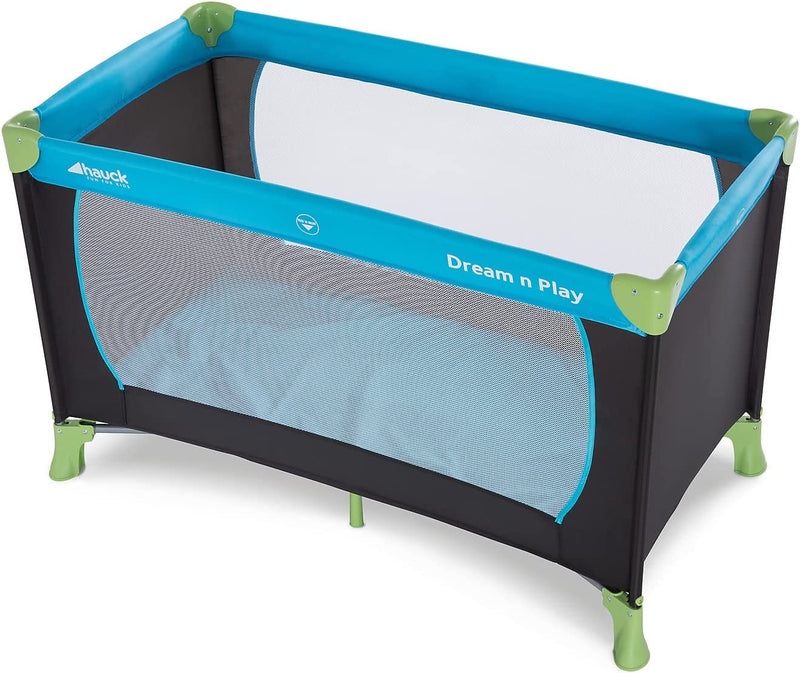 Lettino Da Viaggio Dream N Play - Culla Neonato Fino a 15Kg - Letto Pieghevole 60X120Cm - Box Bambini Leggero Con Borsa Inclusa - Blu, Multicolore