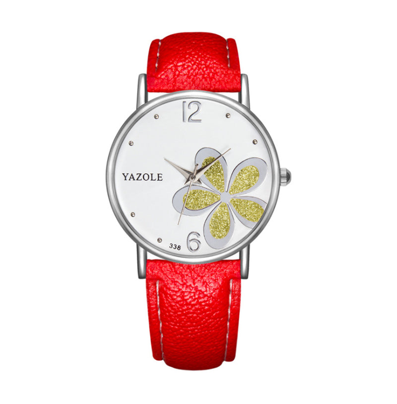 Korean Fashion Fashion Watch Commuter OL Wind Female Watch Four-Leaf Clover Quartz Watch Female Models