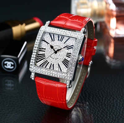 Shaking Network Red with the Watch Men'S Belt Waterproof Quartz Watch Ladies Diamond Couple Women'S Watch