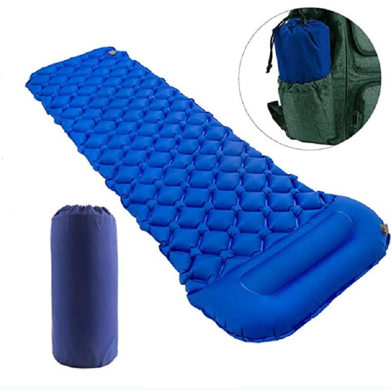 TPU Inflatable Cushion Outdoor Camping Tent Sleeping Pad with Pillows Travel Mat Folding Bed